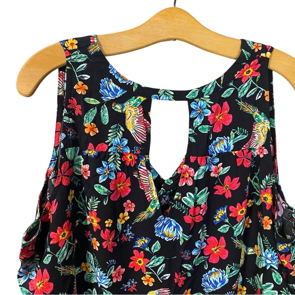 Old navy black Floral Sleeveless Dress resort wear plus size tropical XXL - Picture 6 of 7